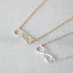 Simple Tiny Infinity Necklace In Silver