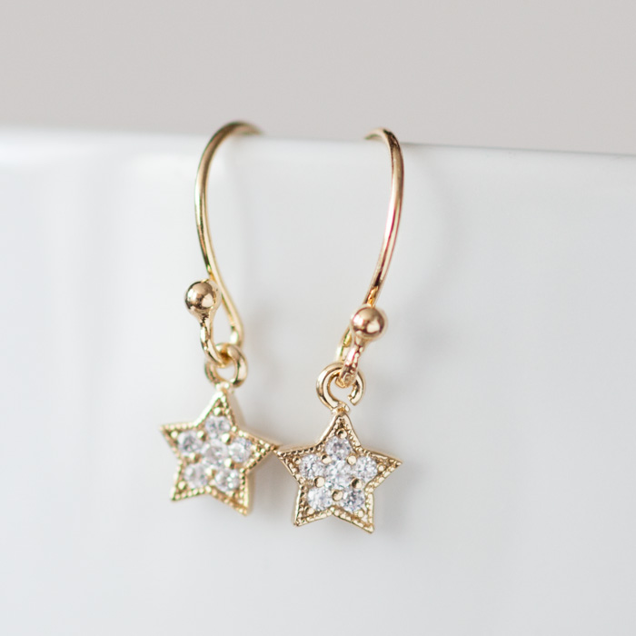 Cubic Zirconia Star Dangle Earrings In Gold On Luulla Cubic Zirconia Star Dangle Earrings In Gold
